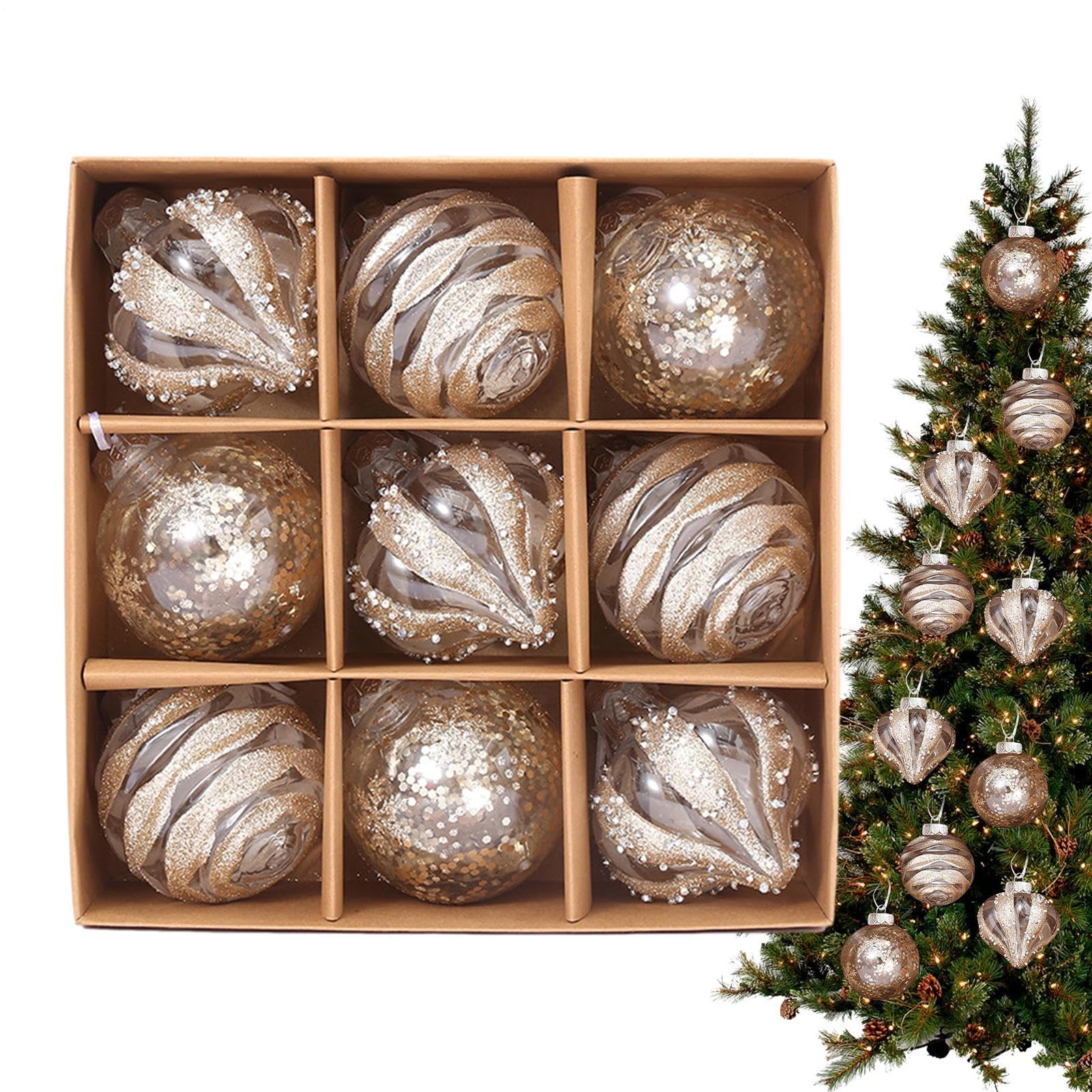 Boules de Noël et pendentifs saisonniers pour vitrine et maison