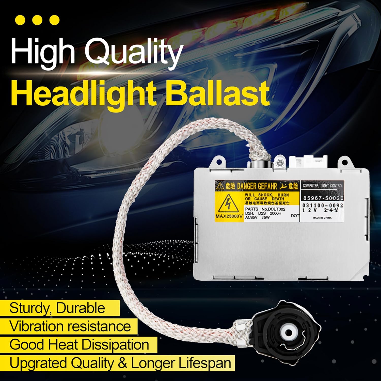 HID Headlight Ballast with Igniter 35W CAN-Bus for Lexus IS300 ES300 ES350 Toyota Prius - Replaces OE# KDLT002 DDLT002 Error Free Xenon Headlight Extreme Temperature Resistance (2pcs)