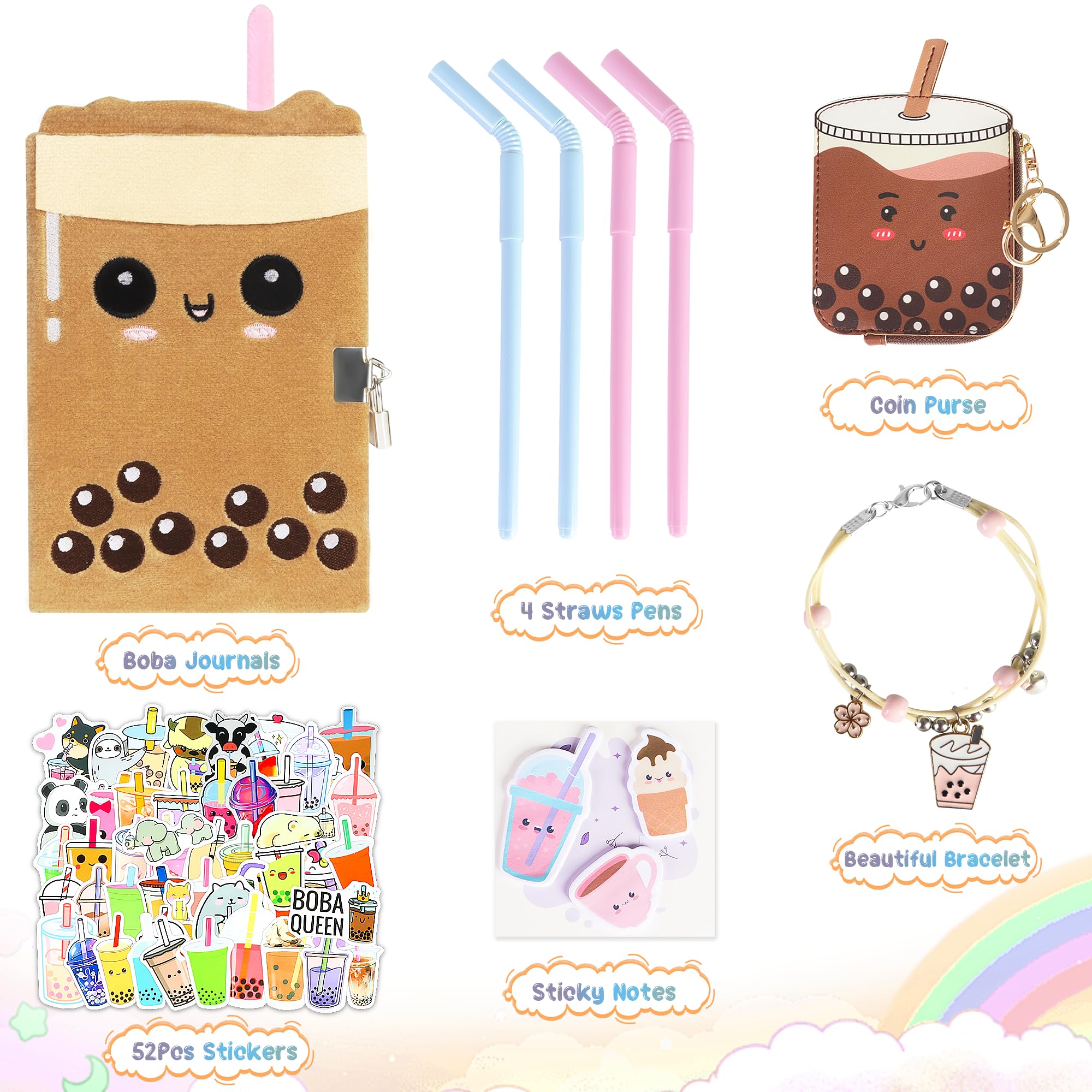 Diario Segreto Bambina, Regalo Bambina 7 8 9 10 11 12 13 14 15 Anni, Diario con Lucchetto per Ragazze, Natale Compleanno Regali per Ragazze Cancelleria Quaderno Penna Astuccio per Matite Segnalibri