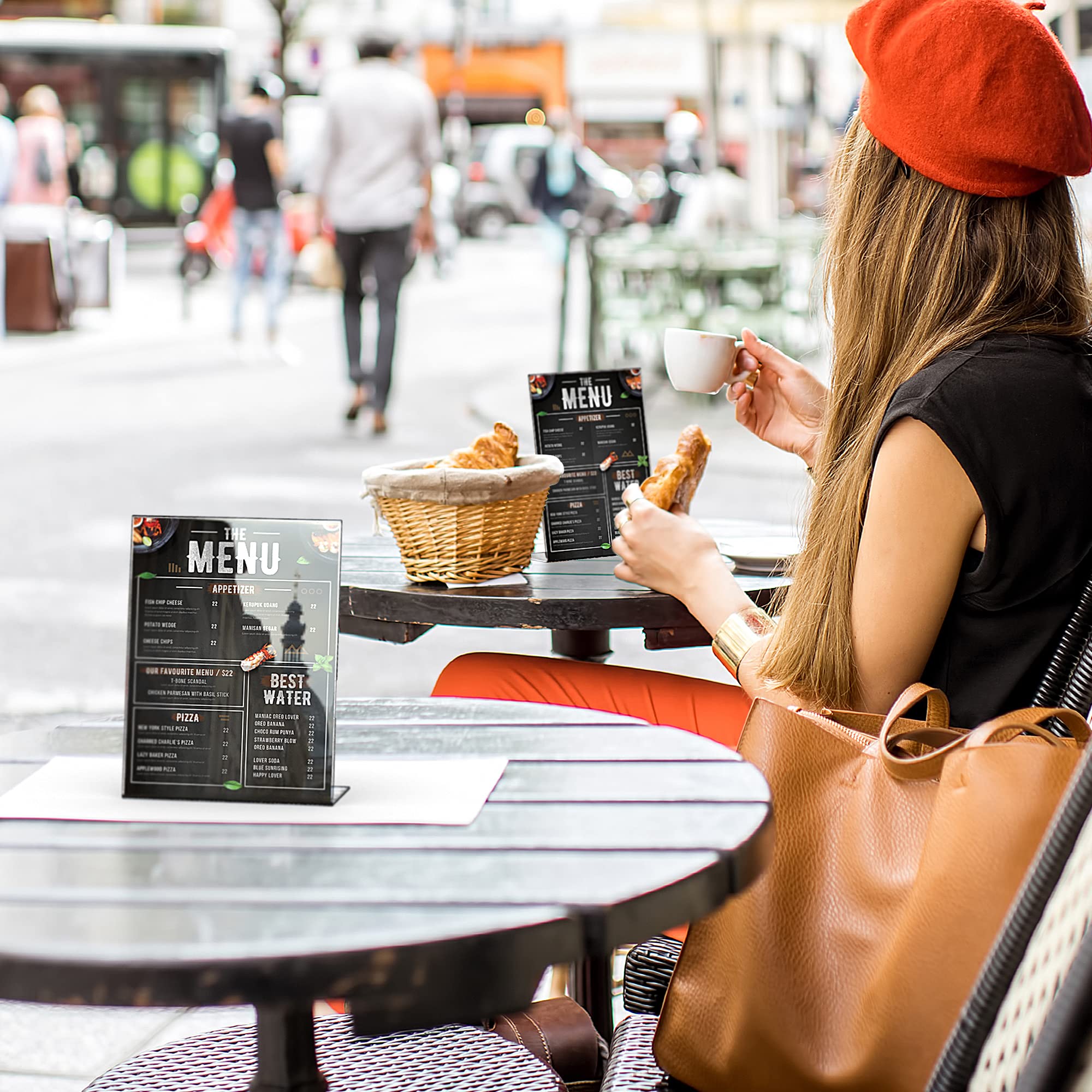 Espositori Da Tavolo A5 Trasparenti 2 Pezzi - Porta Avvisi In Acrilico Per Ristoranti E Uffici - Foto 8