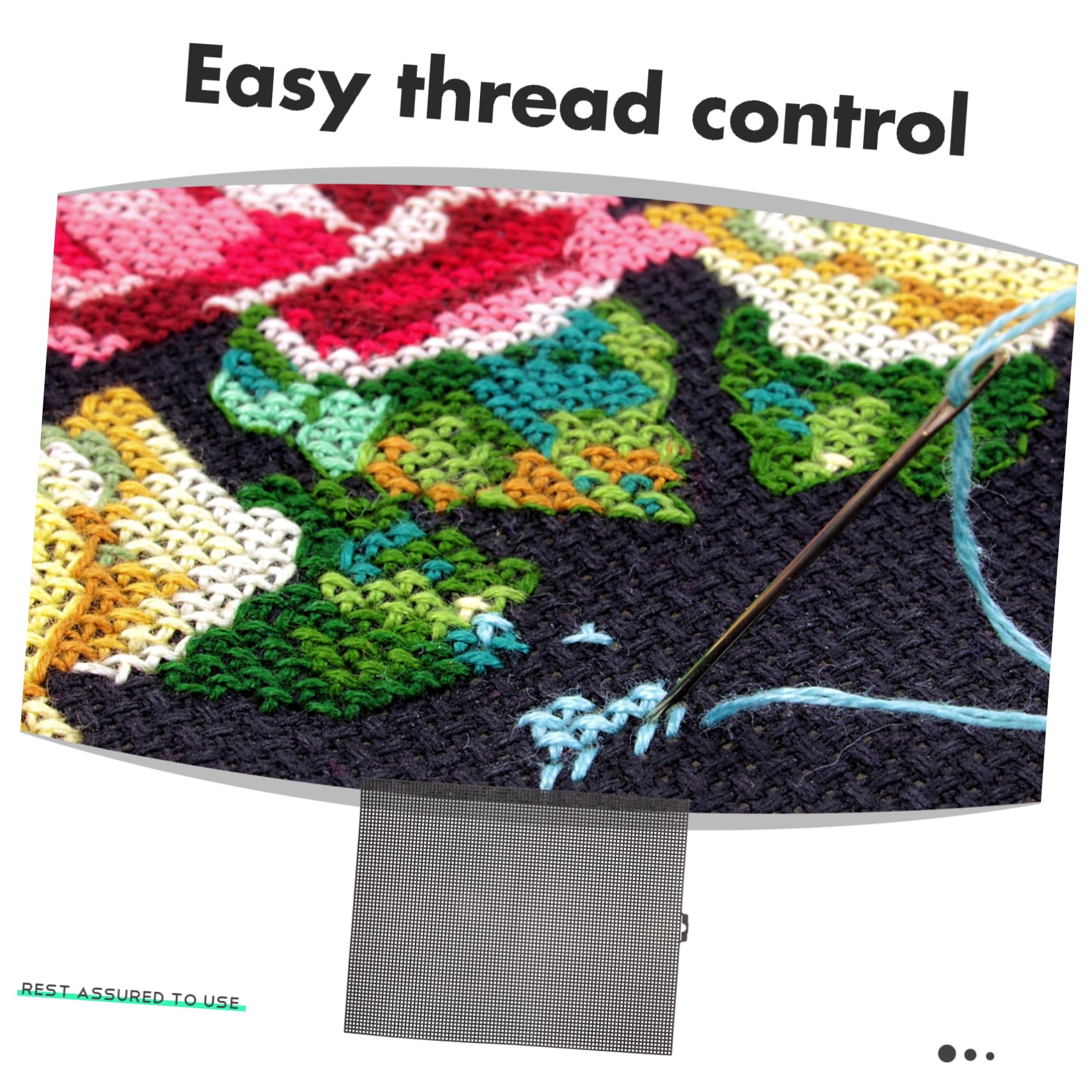 PHENOFICE DIY Embroidery Gridding Fabric 2 Pack Cross Stitch Fabric Sheets Soft Plastic Embroidery Mat Washable Recyclable 90x70 Grids