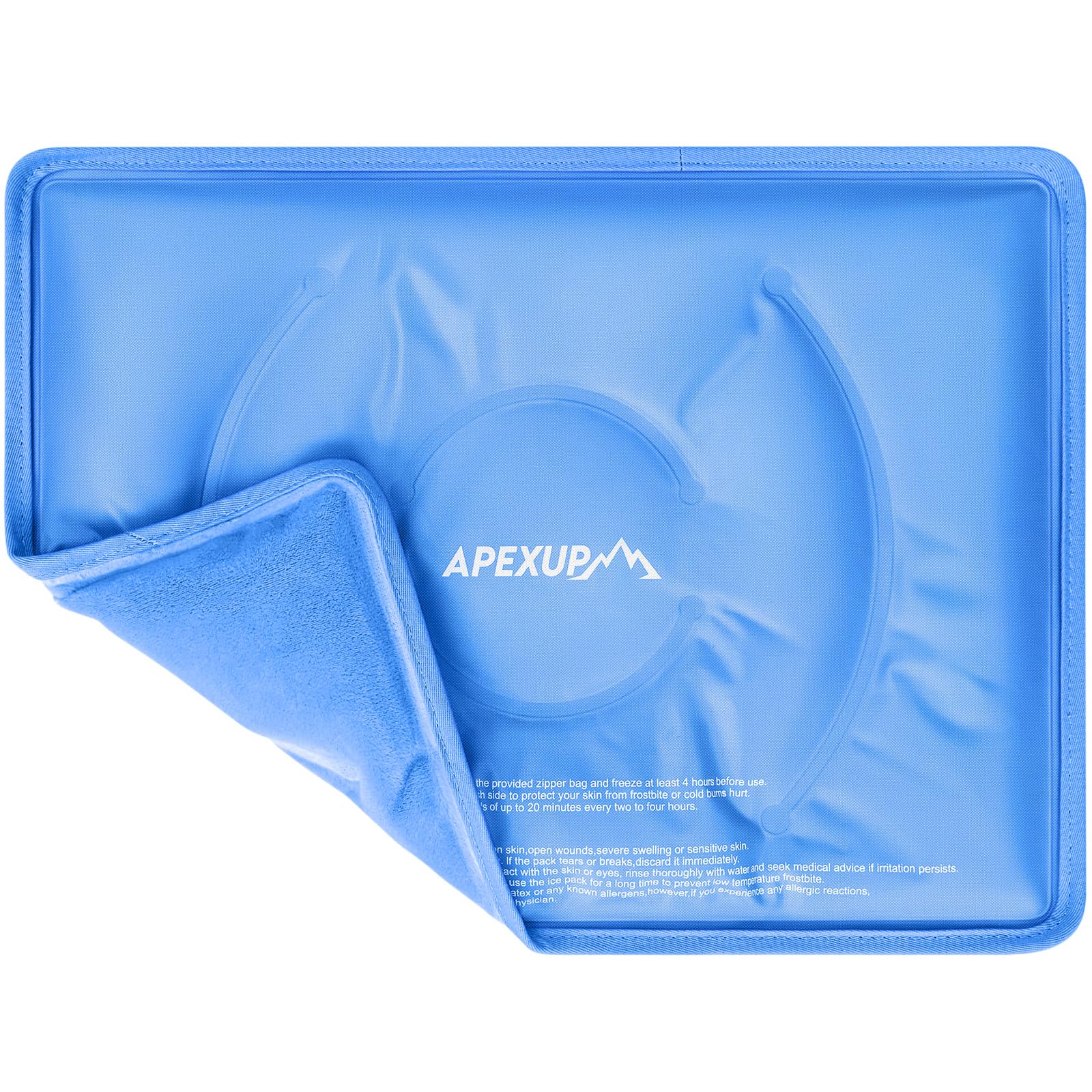 APEXUP Gel Ice Packs for Injuries Reusable, Flexible Double Sided Cold Packs for Injuries, Ice Pack for Knee, Shoulder, Back, Hip, Leg, Arm (Blue, 15"x11", 1PK)