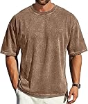 CHICALLURE Mens Oversized T Shirts Unisex Loose Fit Shirt Basic Vintage Washed Short Sleeve Tee Tops