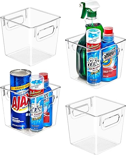 Sorbus Organizadores acrílicos  Pequeños cubos de almacenamiento de plástico para cocina, organizador de gabinetes, organizador de latas para