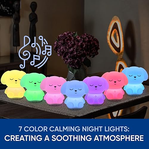 Miniatura 5 de Mindfulness 'Breathing Puppy'  4-7-8 Luz de respiración guiada de meditación visual  Dispositivo 3 en 1 con luz nocturna y máquina de ruido para