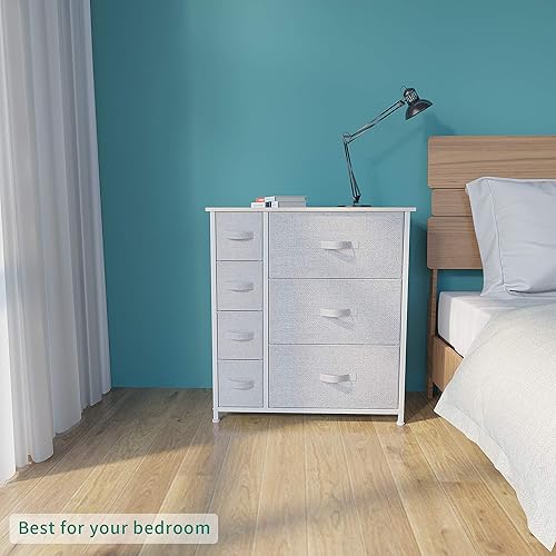 Miniatura 4 de YITAHOME Cómoda con 7 cajones y cómoda de 5 cajones torre de almacenamiento de tela unidad organizadora para dormitorio sala de estar pasillo