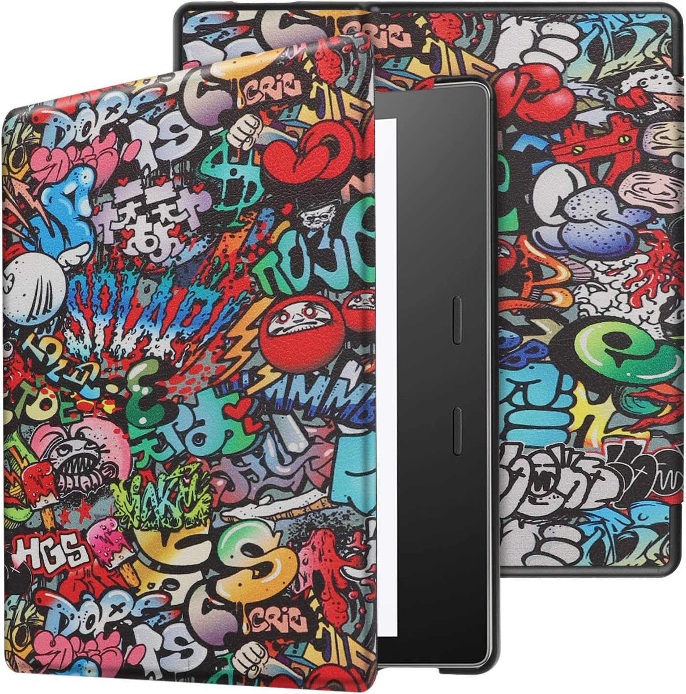 T Tersely Slimshell Case Cover for All-New Kindle Oasis (10th Generation, 2019 Release and 9th Generation, 2017 Release), Smart Cover with Auto Sleep/Wake for Amazon Kindle Oasis 7 inch (Graffiti)