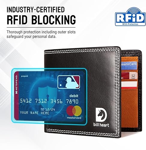 Miniatura 3 de Cartera de cuero genuino RFID para hombre