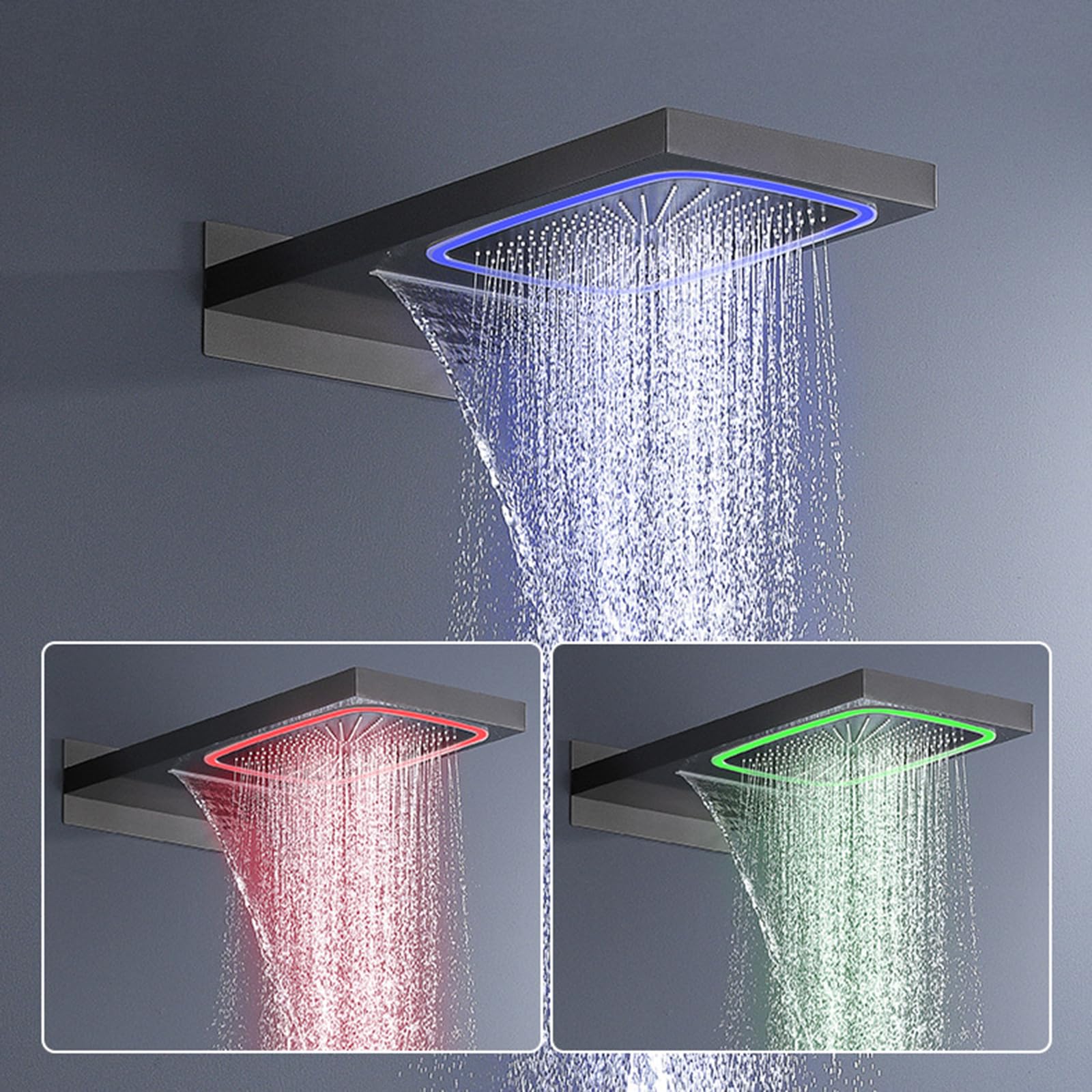 XJTNLB Columna Ducha Led Conjunto Ducha Cascada Empotradas Gris Pistola