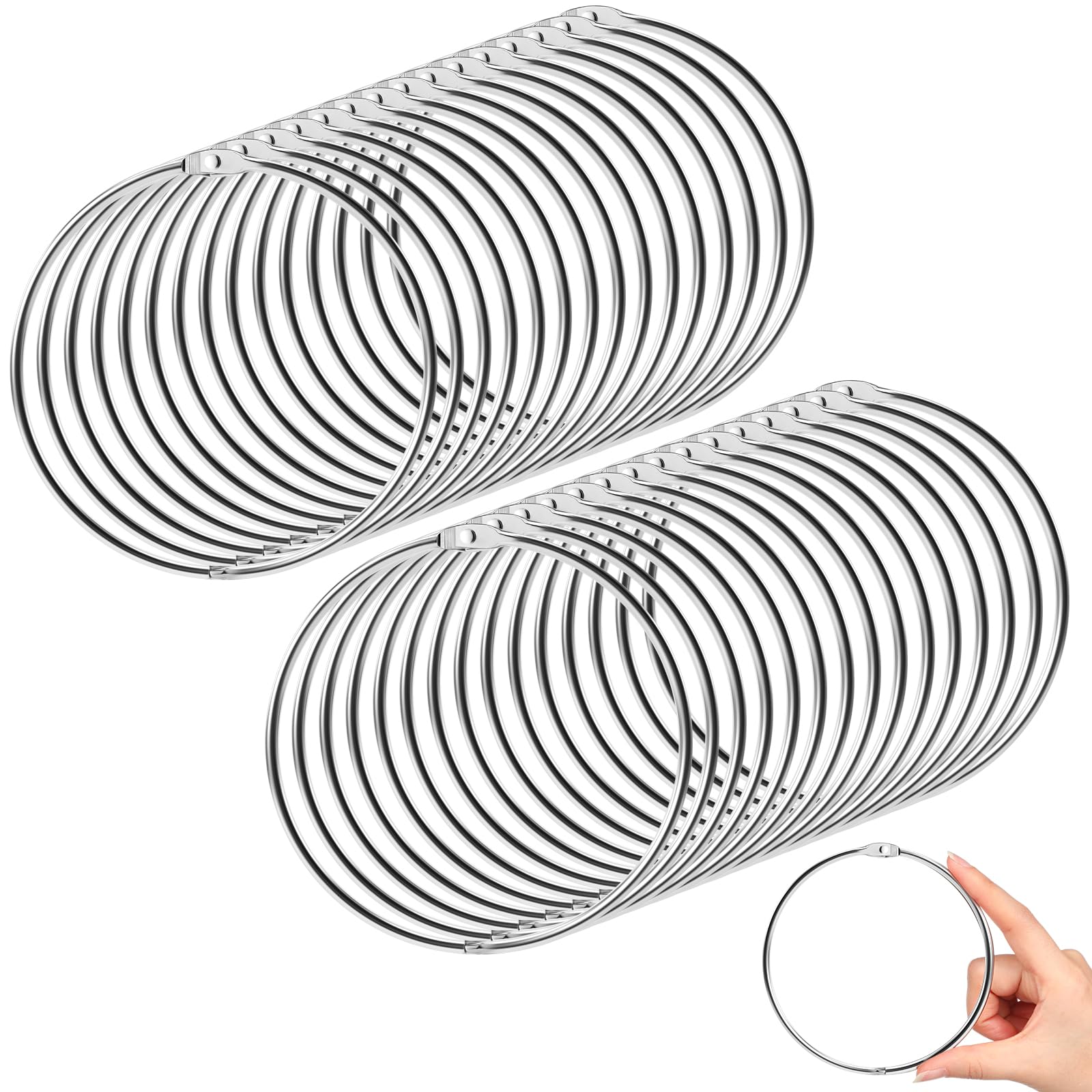 Morningro 30 Pack 4 Inch Binder Rings Extra Large Loose Leaf Binder Rings