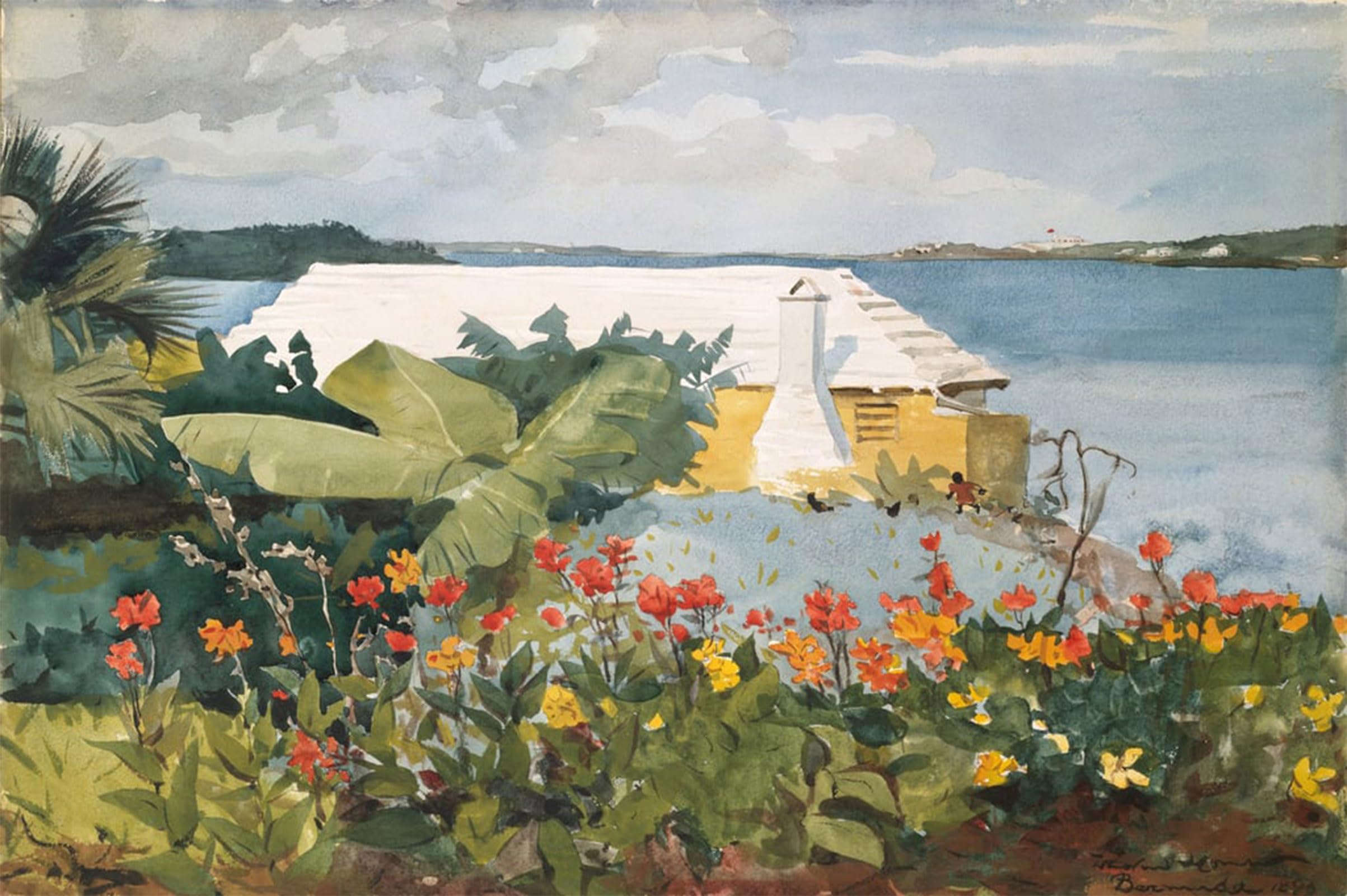 POSTERIIk Famous Animal Posters Vintage Picture Flower Garden and Bungalow Bermuda by Winslow Homer Modern Wall Decor for Home Decor 60x90cm