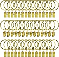 Vista 16 de 100 piezas de anillos de cortina con ganchos de clips de 1.26 pulgadas, anillos de cortina de acero inoxidable mate a prueba de óxido para soporte