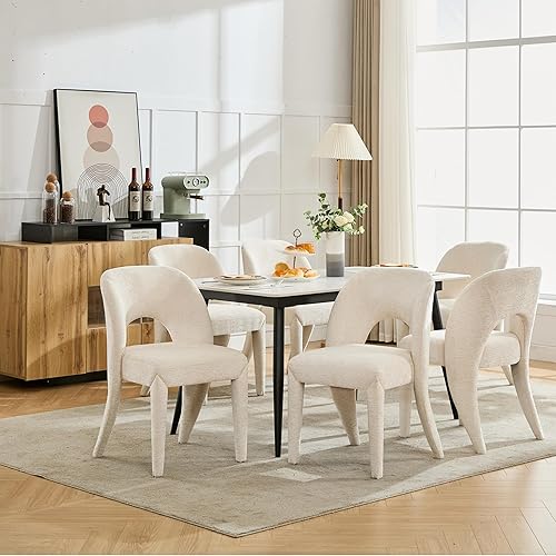 Miniatura 6 de Juego de 2 sillas de comedor con diseño de respaldo hueco, cómodos juegos de mesa y sillas para cocina de restaurante y hogar, silla de escritorio