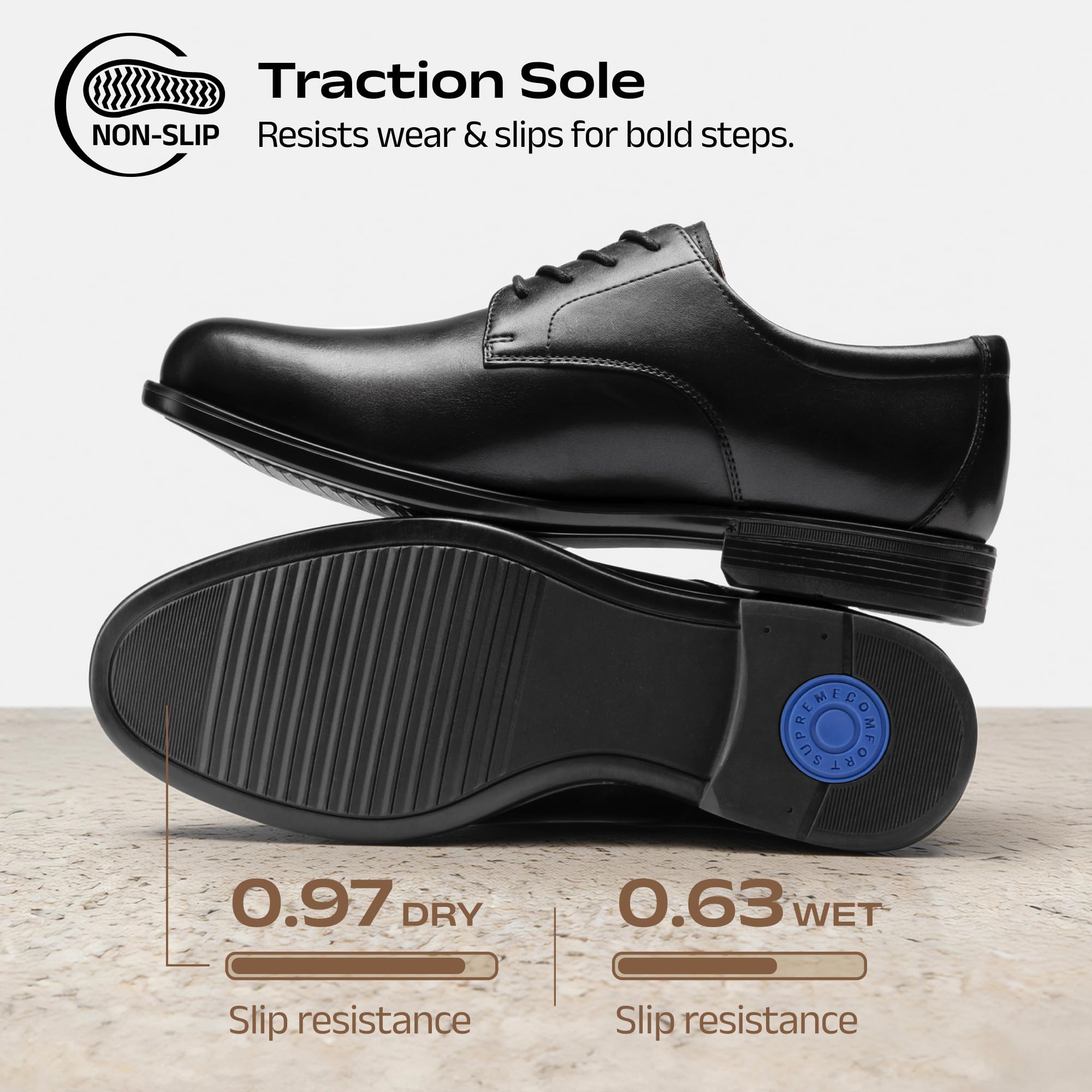 Bruno Marc Scarpe da uomo classiche in pelle Comfort Oxfords Business formale con lacci