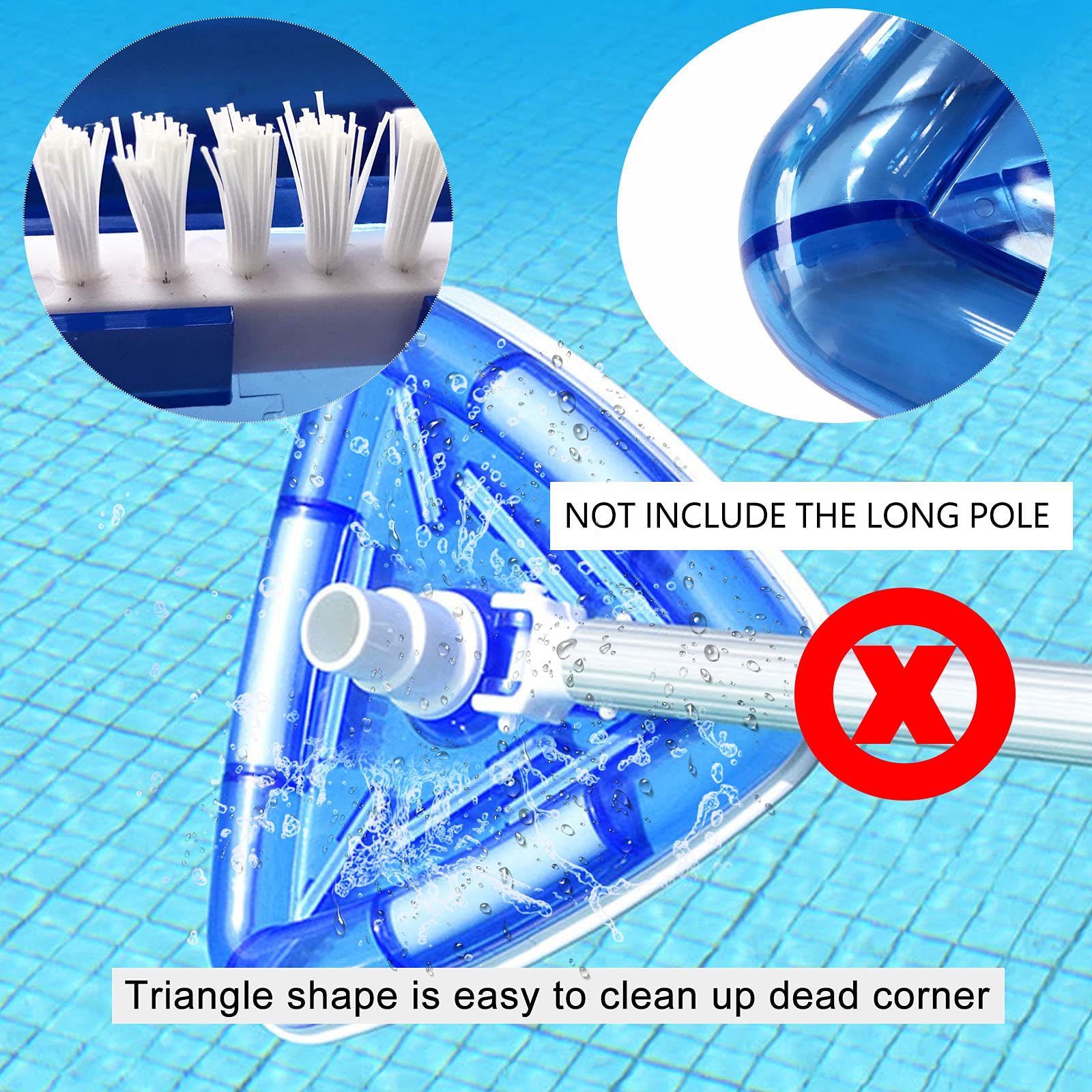 Buy UMARDOO Swimming Pool Vacuum Head, Triangular Vinyl Transparent Swimming Pool Vacuums for