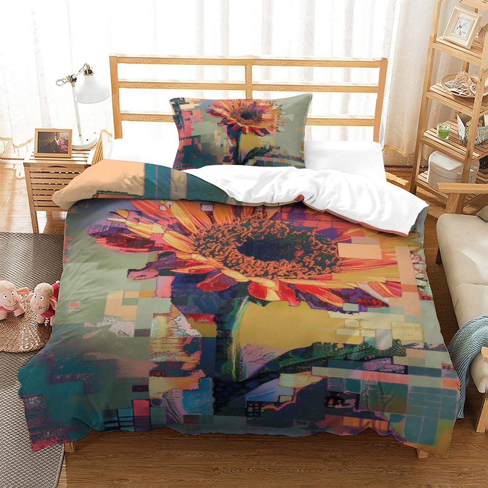 Housse de couette enfant 135x200 cm rouge avec zip pour éviter la couette qui glisse