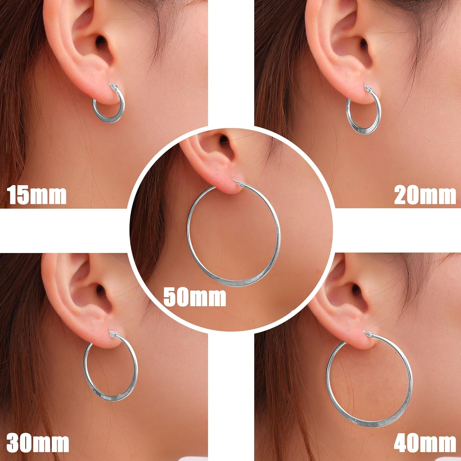 Gacimy Flattened 14K Gold Plated Hoop Earrings for Women, 14K Real Gold Plated Hoops with 925 Sterling Silver Post,Hypoallergenic Lightweight Earring - Image 4