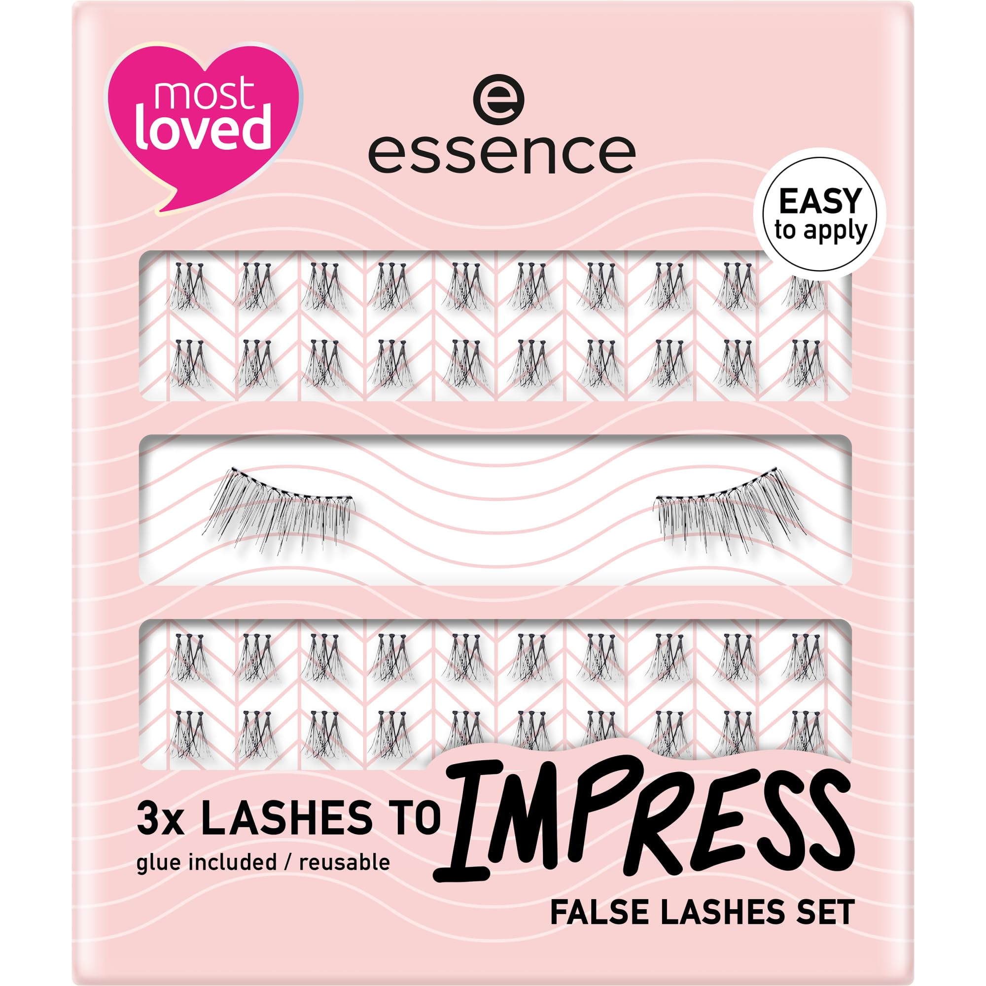 essence 3x Zestaw sztucznych rzęs LASHES TO IMPRESS (1pcs)