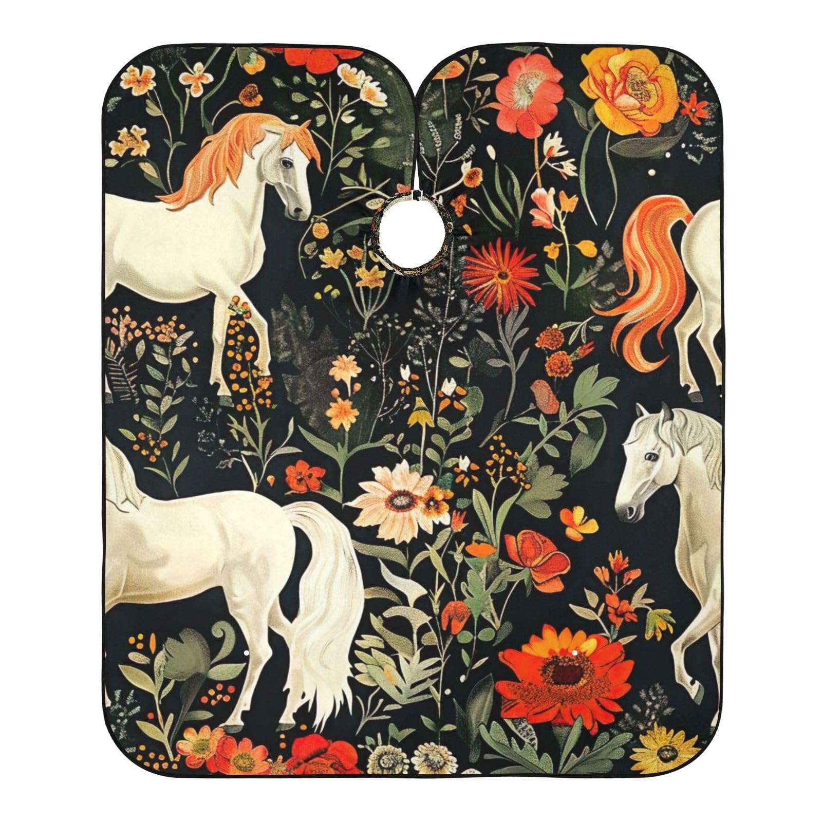 PaChyLuu Vintage Horses Professional Barber Cape Waterproof Hair Cutting Salon Cape with Adjustable Snap Closure for Men Women