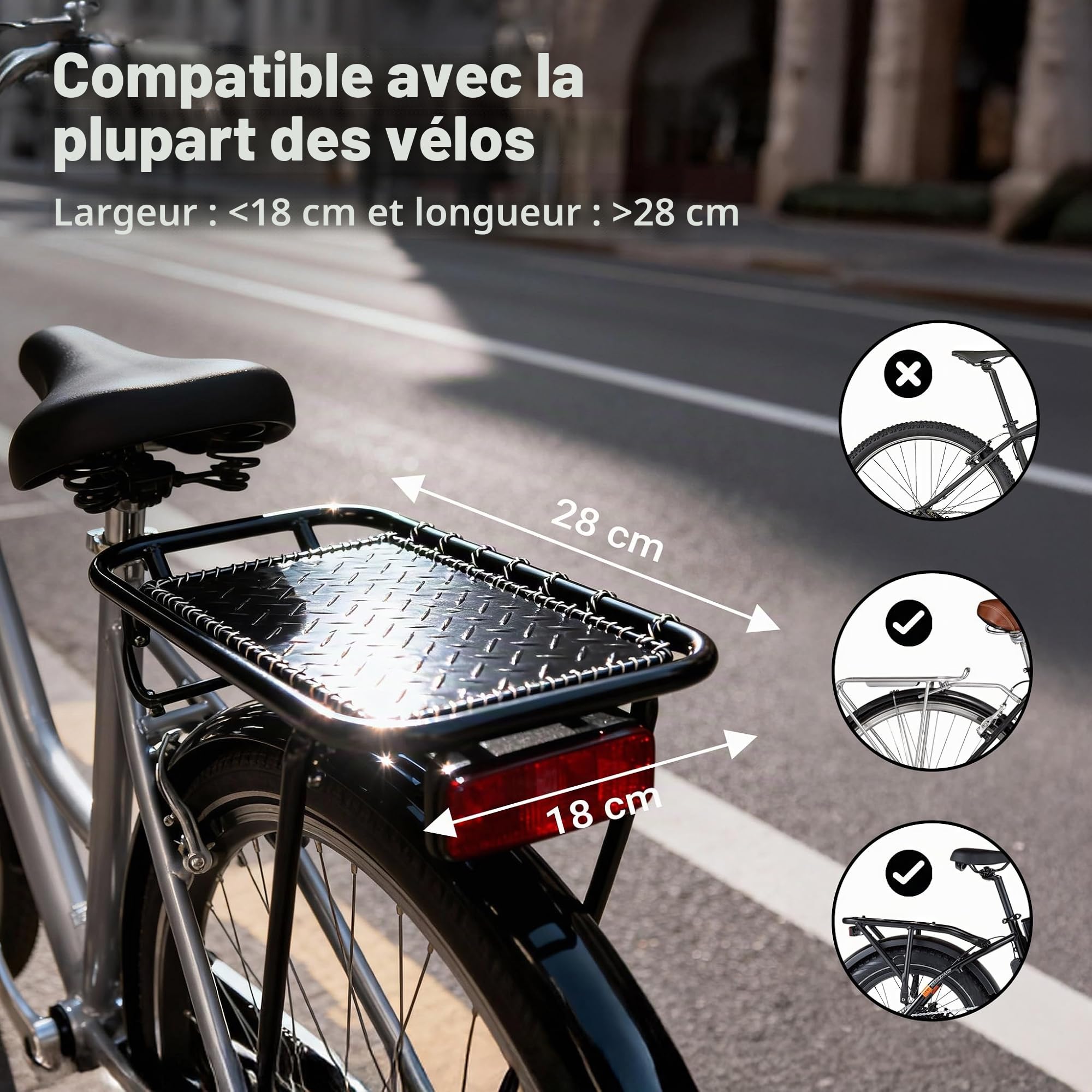 WilTec Sac Double pour Porte-Bagages 48 l, Sacoche de vélo pour Porte-Bagages 30 x 14 x 57 cm, Sacoche de vélo résistante à l'eau