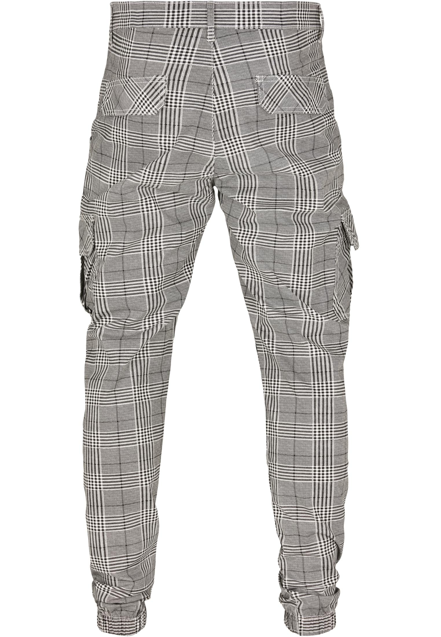 Urban Classics Pantalones cuadriculados para hombre, pantalones cargo con puños en los tobillos, grandes bolsillos laterales, disponibles en tallas de S a 5XL