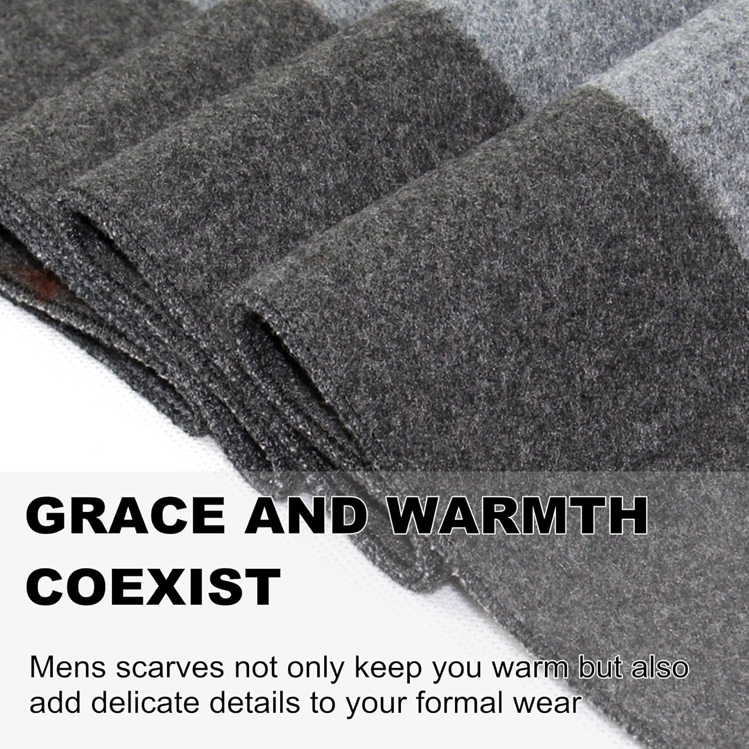 Mens Scarf Winter Warm Plaid Scarf Soft Long Classic Scarves for Men - Image 4