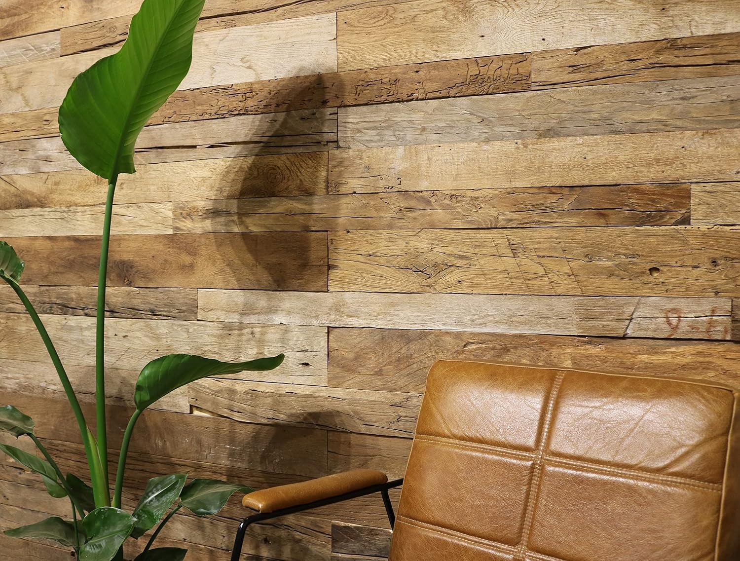 RETIMBER WORKS Sarajevo - Pannelli da parete rustici in legno di rovere riciclato, rivestimento murale per interni, effetto legno anticato, 0,8 m² per scatola