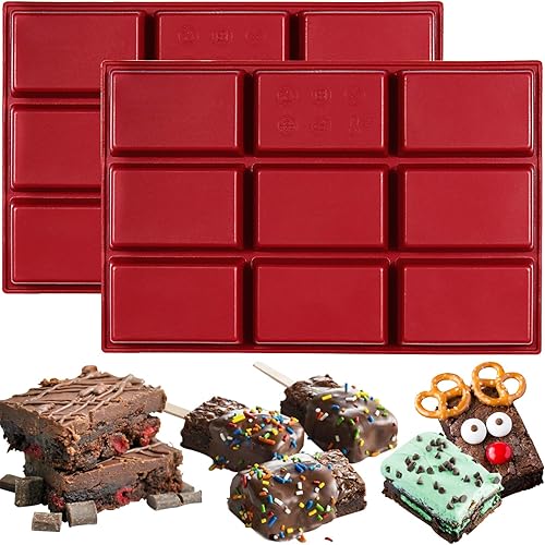 Molde de silicona de barras rectangulares de 9 cavidades, 2 paquetes