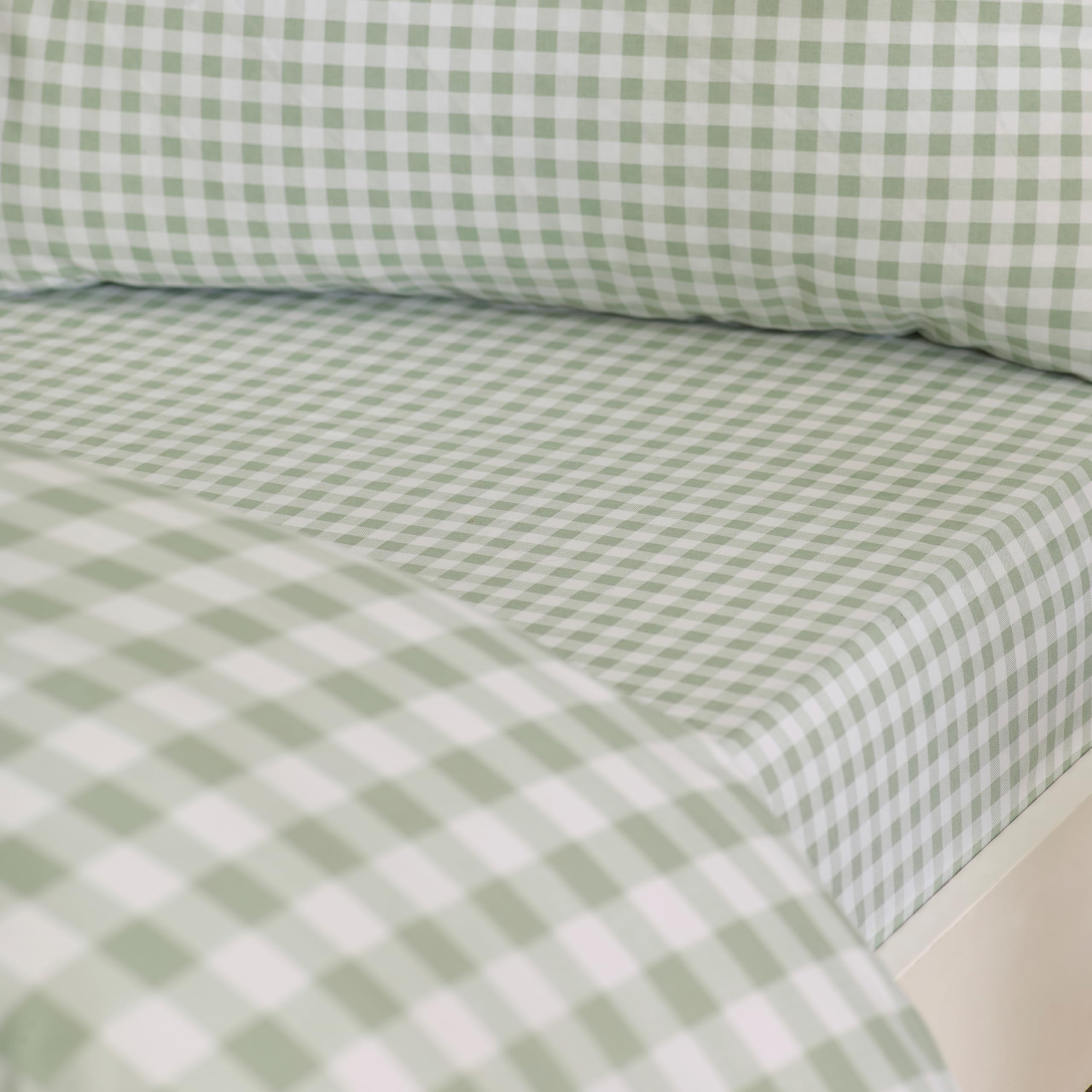 Catherine Lansfield Bamford Gingham Check King Fitted Sheet Green
