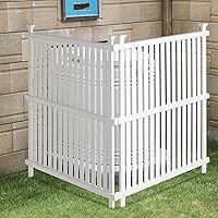 Vista 7 de Paneles de valla de vinilo, 2 unidades de valla de privacidad para piquetes al aire libre, 2 paneles de valla de PVC blanco, 48 pulgadas de alto x