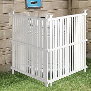 Vinyl Fence Panels 2 Pack Outdoor Picket Privacy Screen Fence, 2PCS Whit...