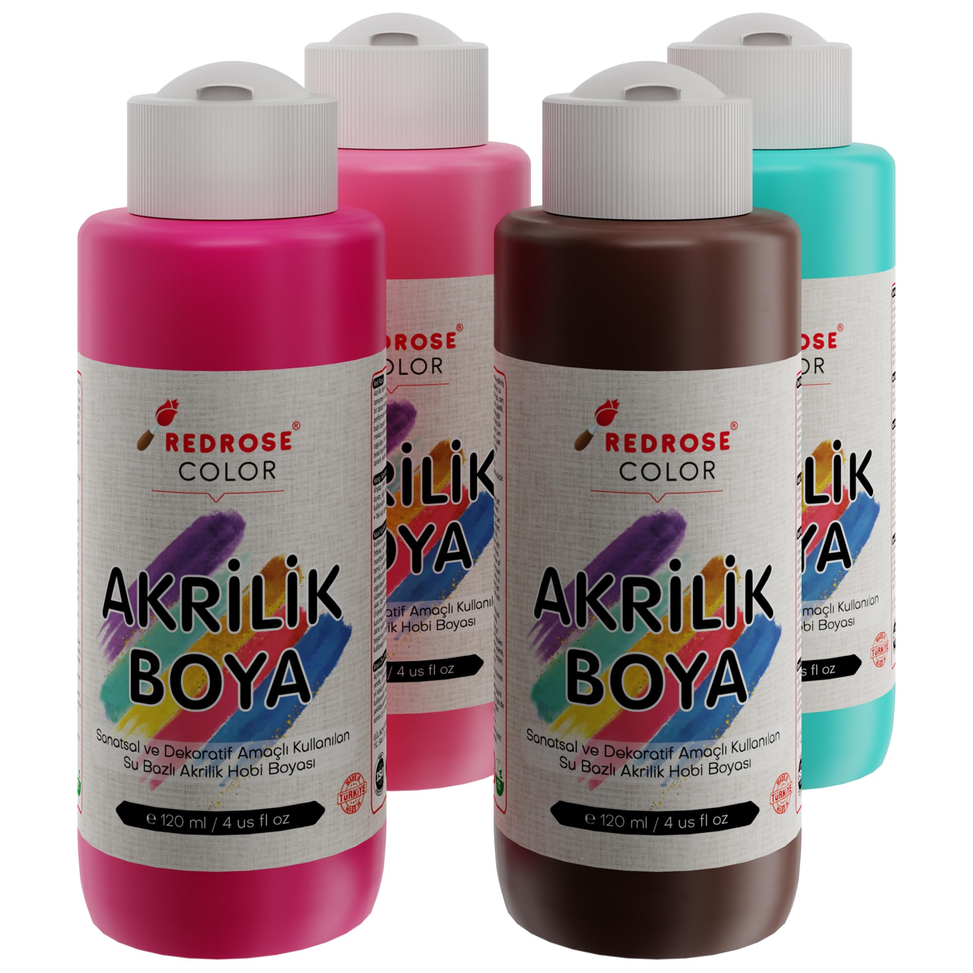 Red Rose Tamamlayıcı Renkler Akrilik Boya 4'lü Set 4x120 ml