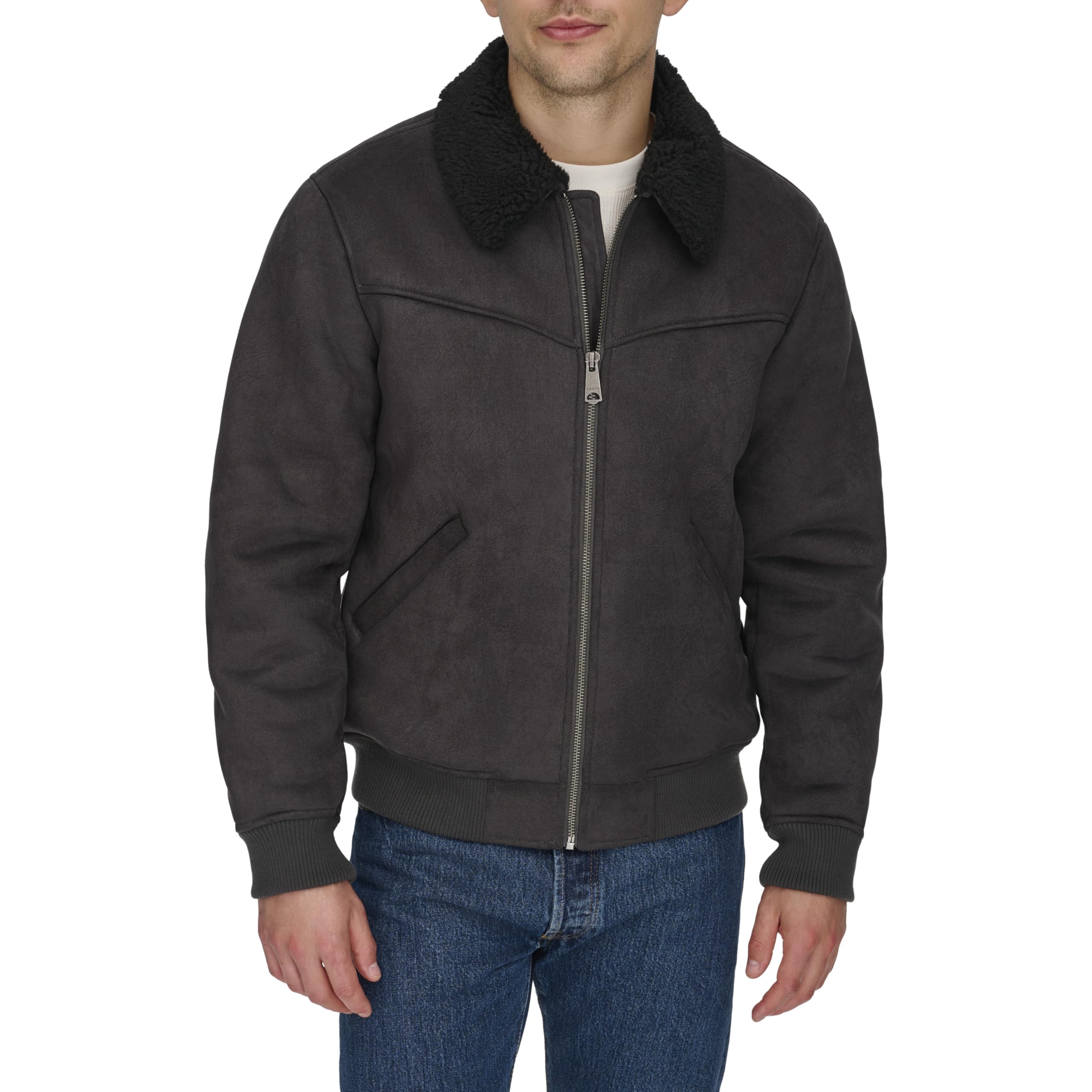 Men's Faux Shearling Western Bomber Jacket