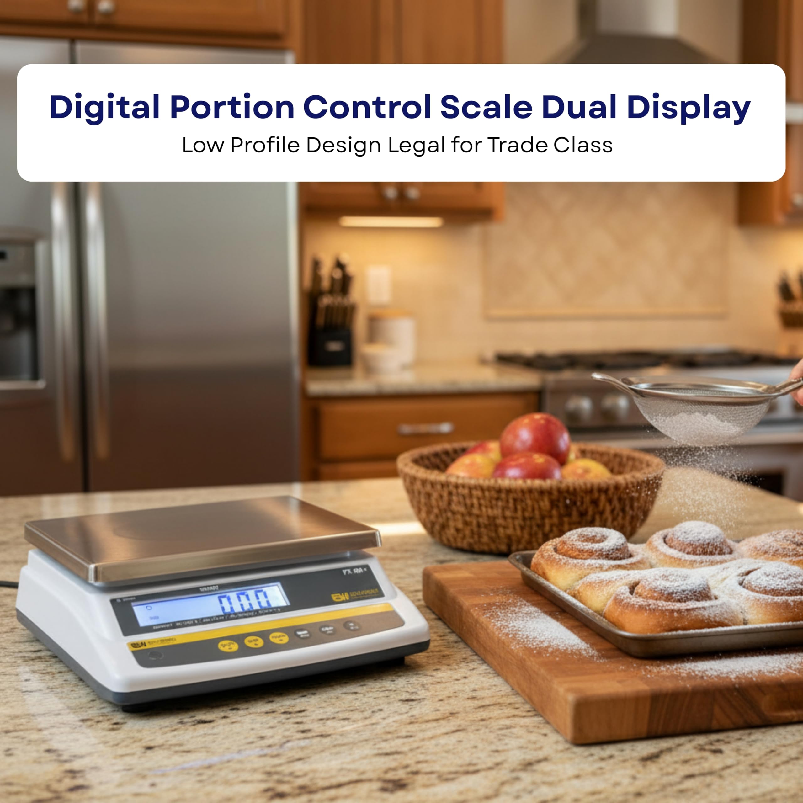 Aquos Báscula digital para alimentos, báscula de peso de cocina comercial con batería recargable, NTEP Clase III legal para el comercio grande, báscula de plataforma de acero inoxidable para hornear