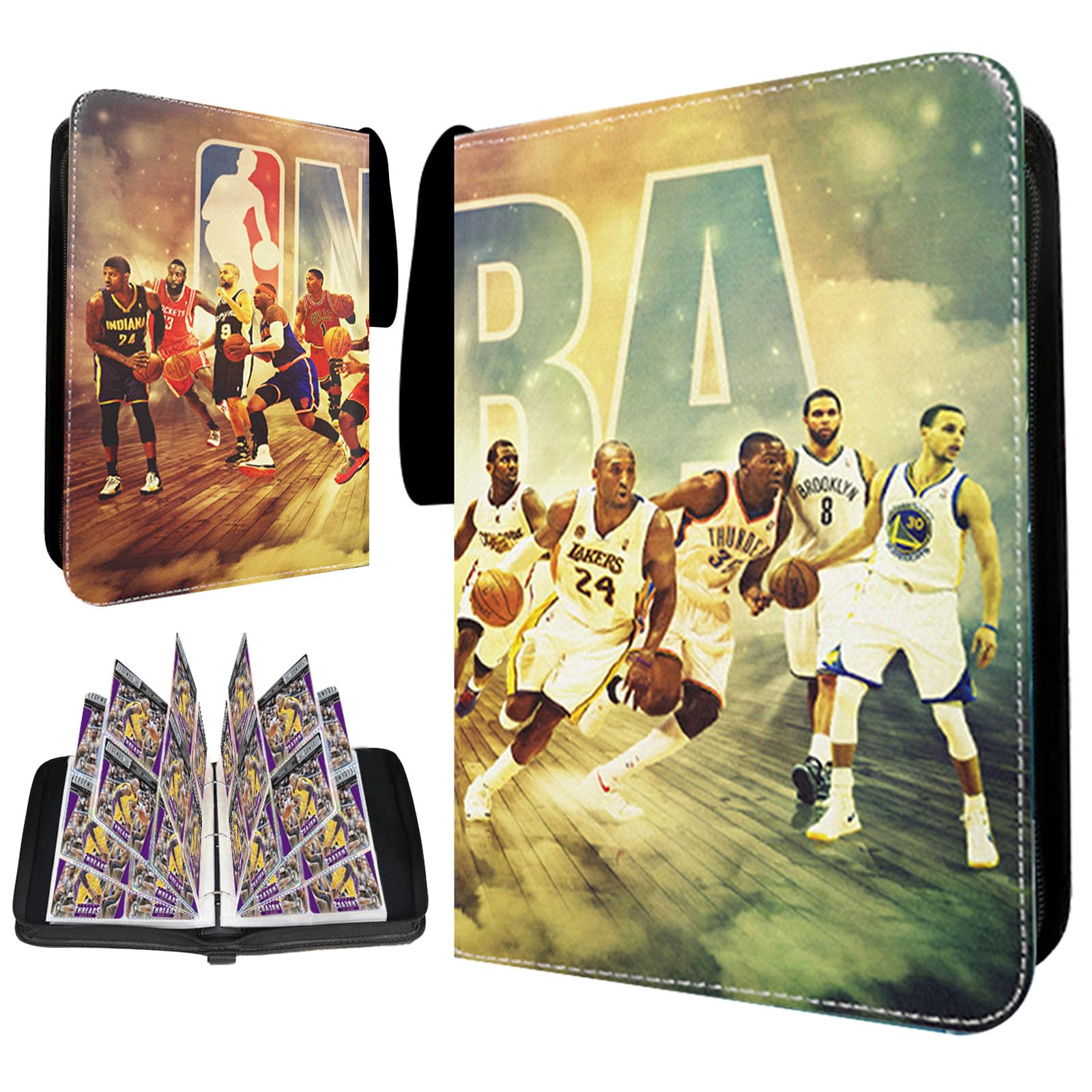 nba cards binder Amazon.com: Basketball Trading Card Binder,4 Pocket with 50 Sleeves up to  400 Cards Basketball Binder,Portable Waterproof Storage Book with Sleeves  for Basketball Cards Collection : Office Products