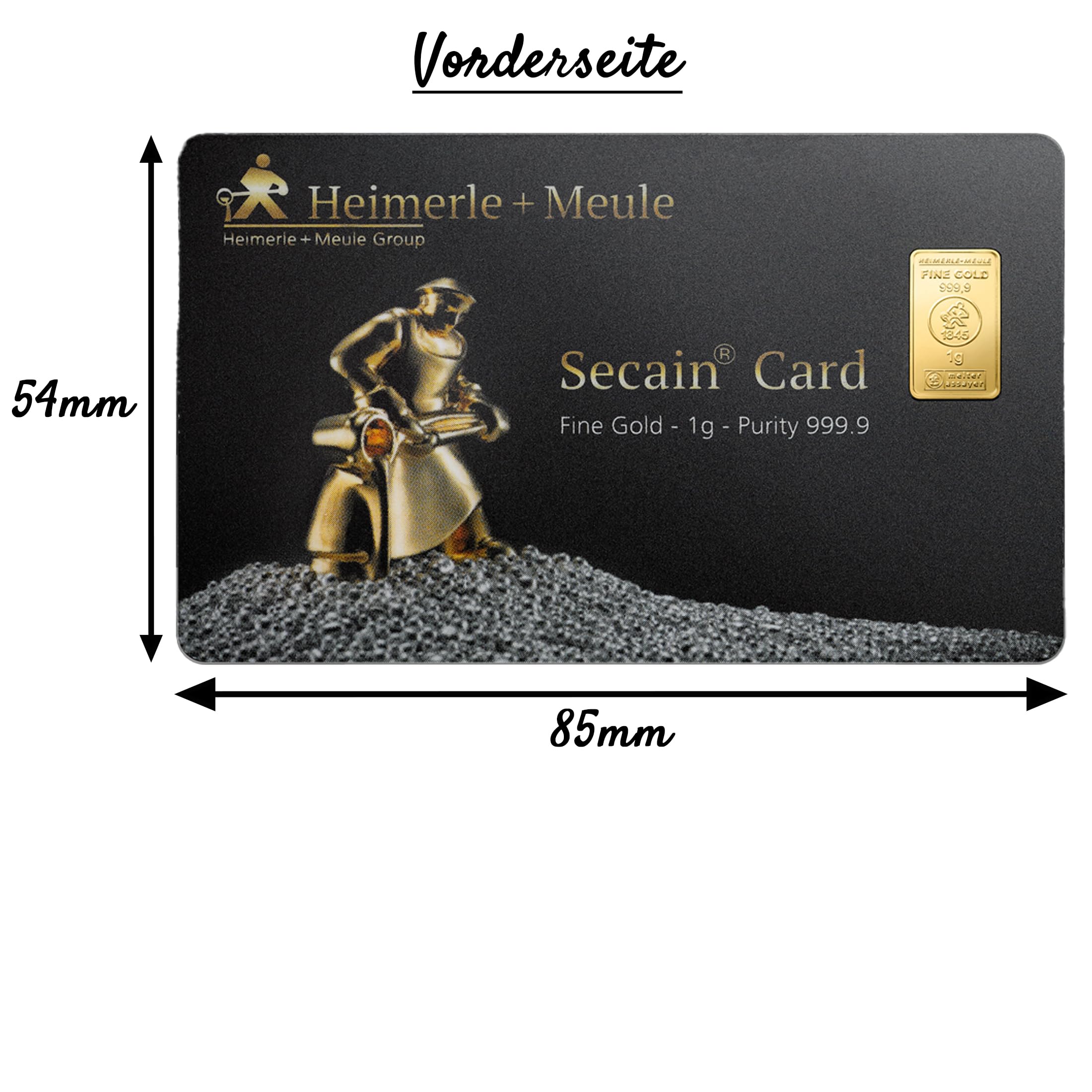Geschenk aus Gold – Goldbarren - Heimerle+Meule - Secain Card - inkl. Geschenkverpackung, Grußkarte und Echtheitsgarantie (1g Gold)