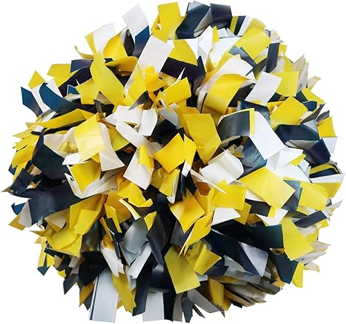 Miniatura 6 de Danzcue Paquete de 2 pompones de plástico de 6 pulgadas con mango de bastón (negro y dorado, talla única)