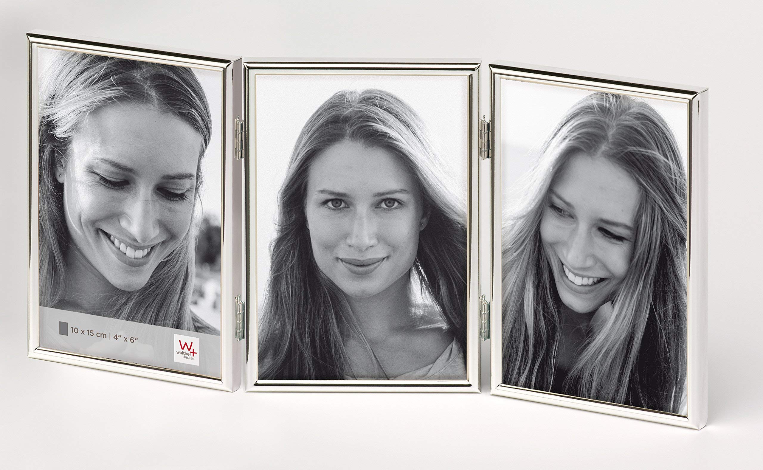 walther Design Picture Frame Silver 3x 10x15 cm Chloe Portrait Frame WD315S