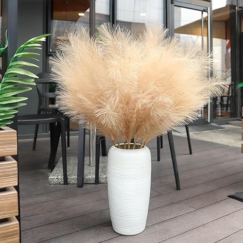 Miniatura 5 de 8 piezas de hierba de pampa sintética de 38 pulgadas de alto, pompas artificiales grandes, pomposas, flores, esponjosas, plantas falsas, relleno de