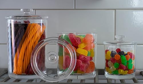 Miniatura 7 de Tarros de plástico acrílico transparente de alta calidad con tapas para organización de baño y cocina, organizadores elegantes y duraderos para