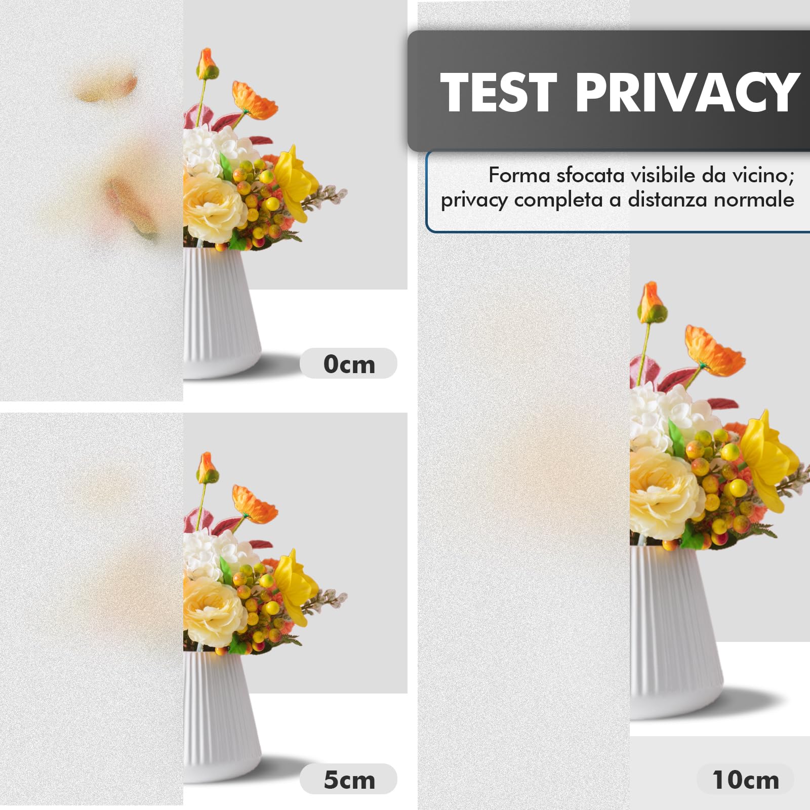 shinfly Opaca Pellicola per Vetri Finestre Privacy, Pellicola Adesiva per Vetri Elettrostatica 60x120cm, Protettiva anti-UV, Window Film Adatto per Ufficio Bagno Camera da Letto Soggiorno Cucina