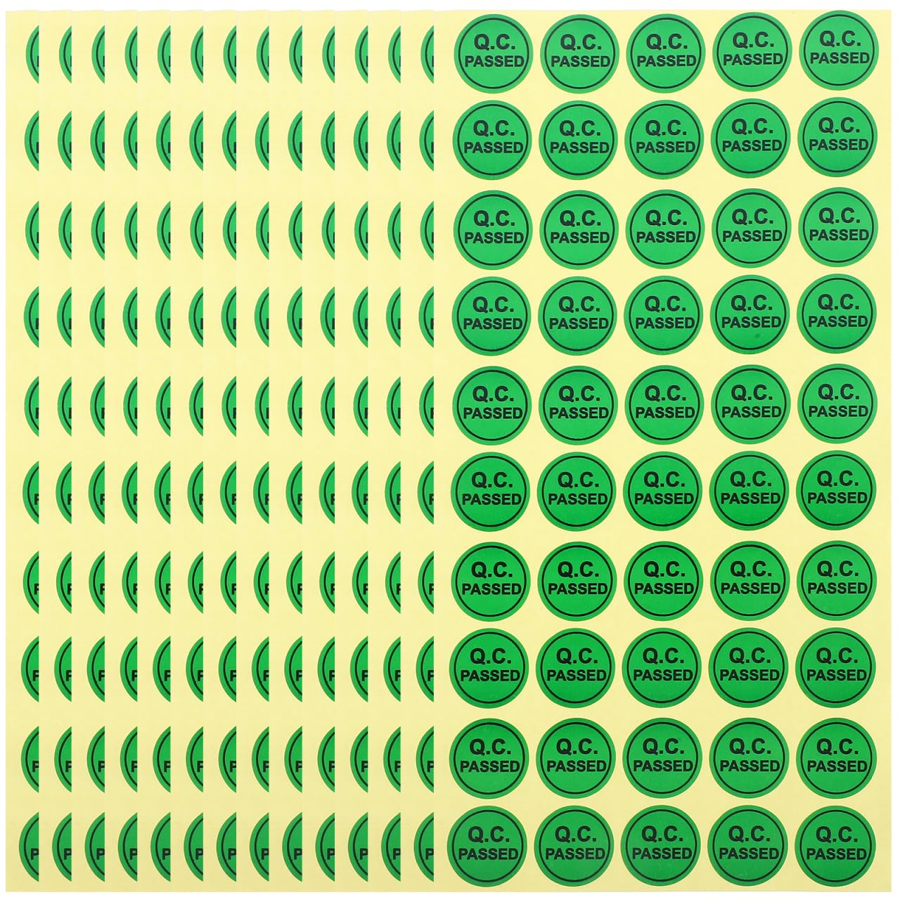 SEWACC Green Qc Passed Stickers, 1000pcs Small Round Shape Adhesive Labels Test Approved Decals for Warehouse Inventory Quality Control Check 2cm