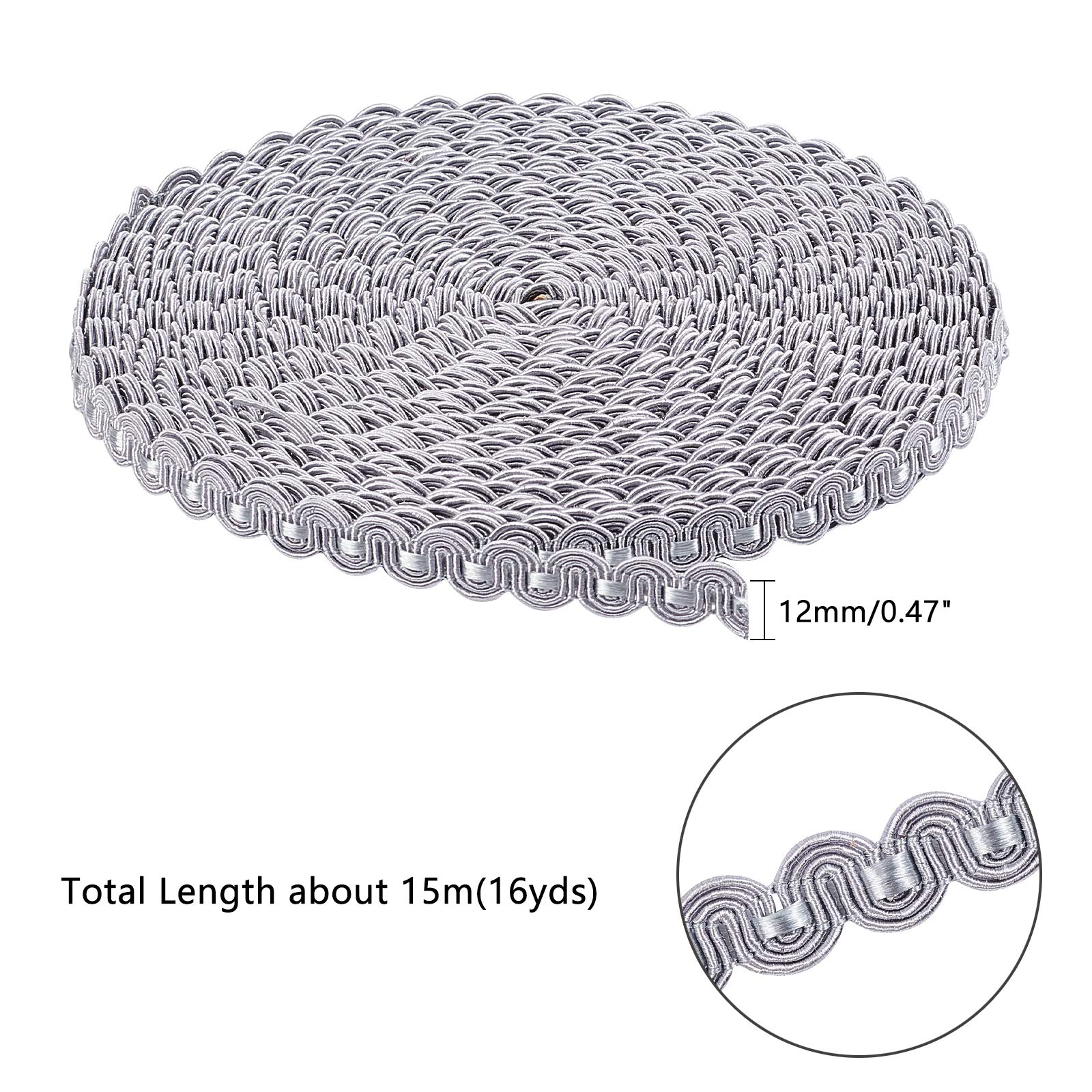 PH PandaHall 21 Yards Gimp Braid Trim per Cucire, 10 mm Cordoncino Intrecciato Dorato Nastro di Pizzo di Poliestere Tessuto Tessuto Rifiniture In Pizzo Rifiniture per Tappezzeria per Costumi Fai Da Te