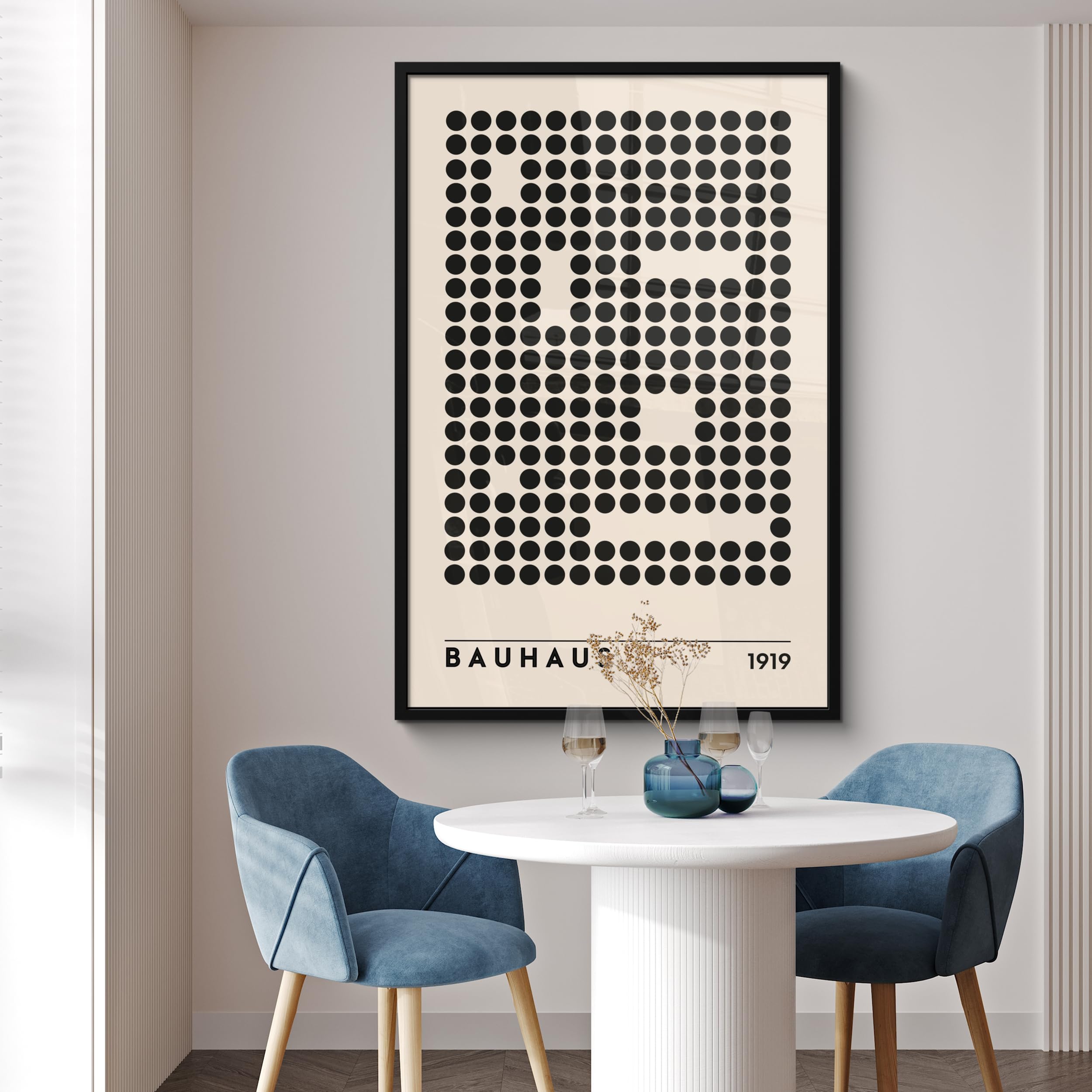 MuchoWow© Wandbilder mit Rahmen 80x120 cm Wanddeko Bilder Wohnzimmer Moderne Zimmerdeko Geschenk Bilderrahmen Bauhaus - Retro - Modern - Kunst - Abstrakte Kunst