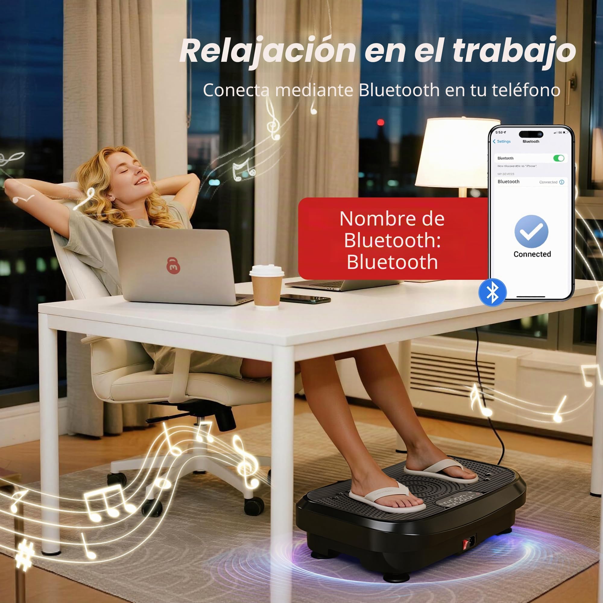 MOMODA Placa De Vibración Máquina De Ejercicio, 120 Niveles De Velocidad Ajustables, Vibrador para El Cuerpo Completo para Pérdida De Peso & Quema De Grasa, Equipo De Fitness Vibratorio para Adulto