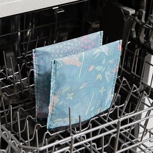 Miniatura 9 de Bumkins Bolsas reutilizables para sándwiches y aperitivos, para el almuerzo escolar de niños y para adultos, tela lavable, bolsa de tela impermeable