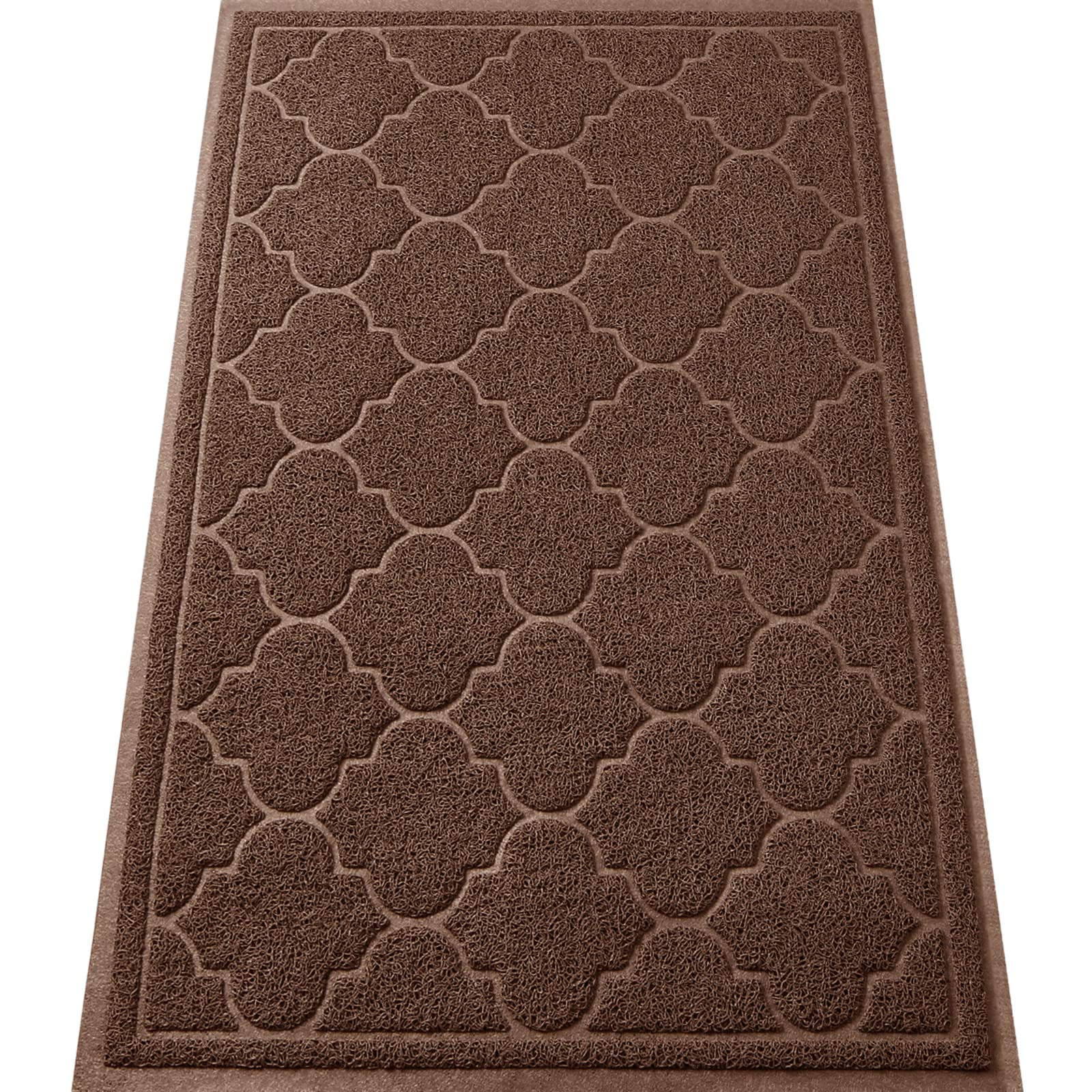 LuxStep Door Mat Large Indoor Outdoor Doormat, Non-Slip Low-Profile Design Front Door Welcome Mat for Entryway,Patio,Garage,High Traffic Areas,(Coffee, 17"x30")