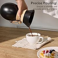 Vista 3 de Cafetera de cerámica con 20 filtros de papel, 8 tazas, 34 onzas, gotero de café