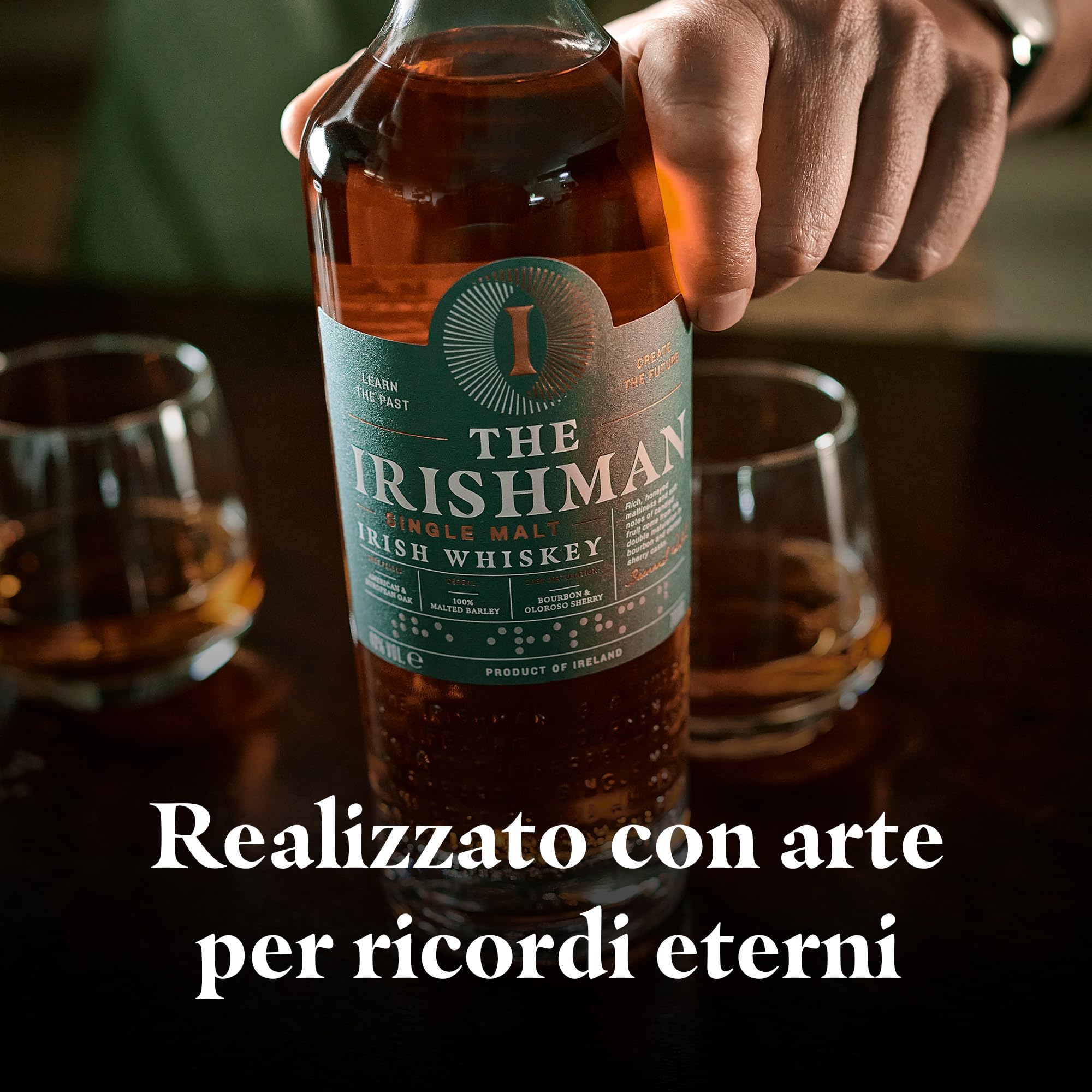 The Irishman Single Malt Whisky Irlandese - Tripla distillazione, 100% orzo e invecchiato in botte di quercia - 40% vol - Bottiglia da 70 cl (0,7 litri)
