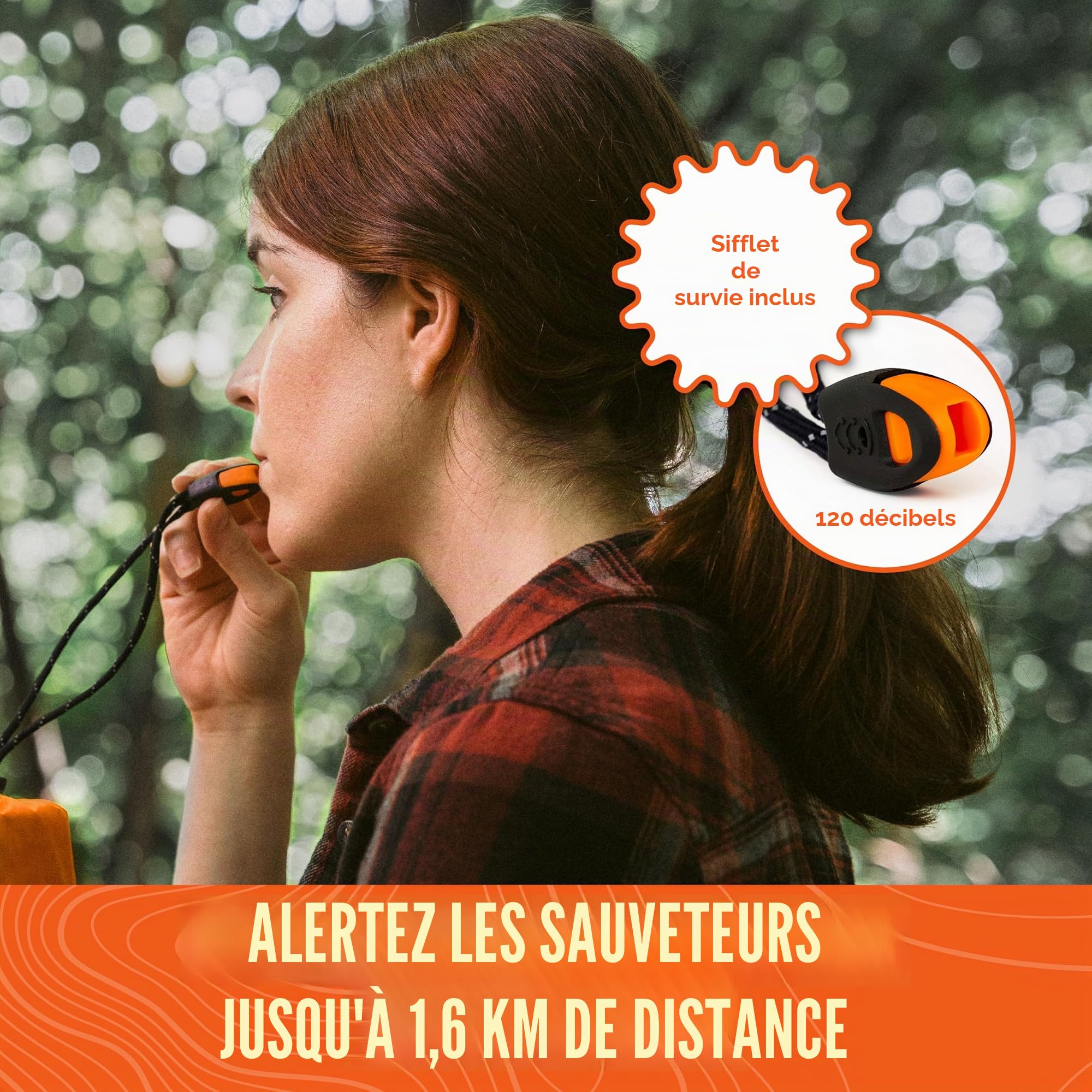 Go Time Gear Tente de survie d'urgence – Tente d'urgence pour 2 personnes – Utilisation comme tente de survie, abri d'urgence, tente tube, bâche de survie – Comprend un sifflet de survie et une